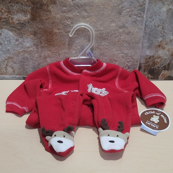 Santas Favorite Reindeer Red Christmas Sleeper for Newborn Babies NWT - Picture 7 of 8